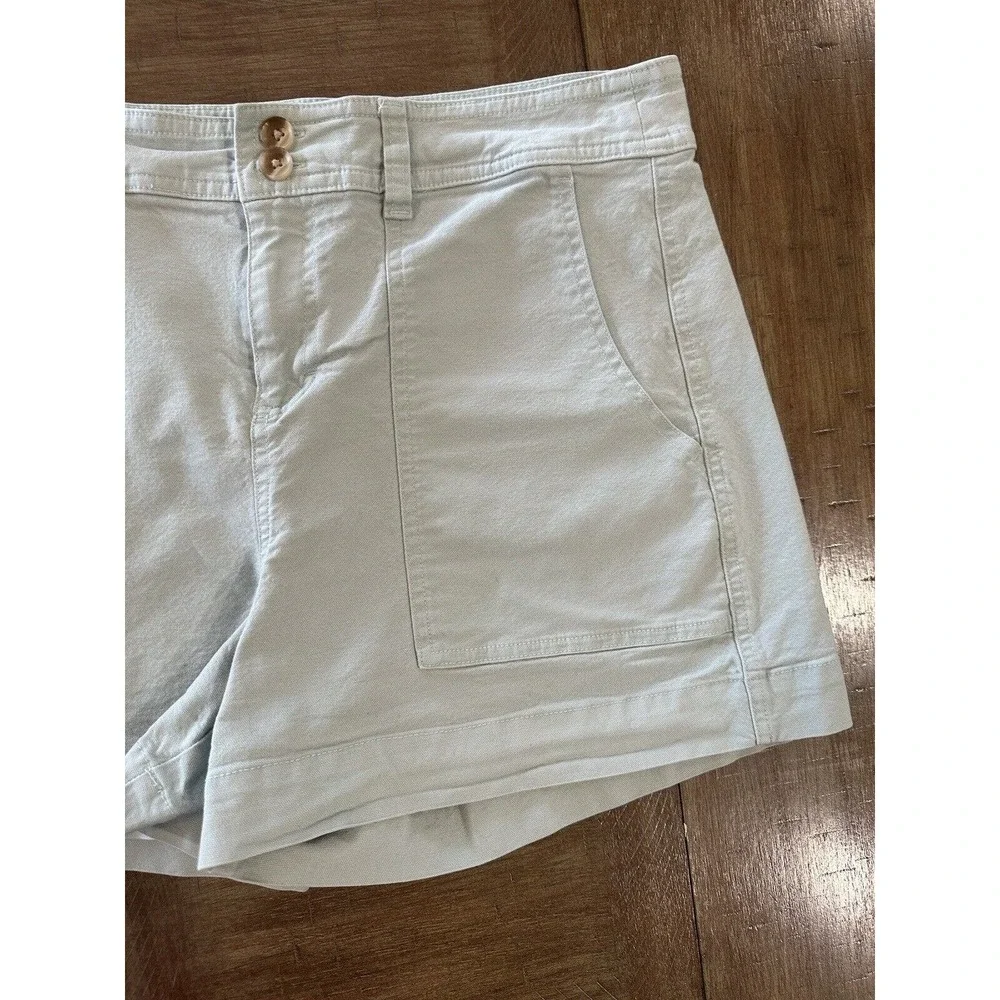 A NEW DAY Womens Size 12 Mint Green High Rise Stretch Cotton Blend Casual Shorts